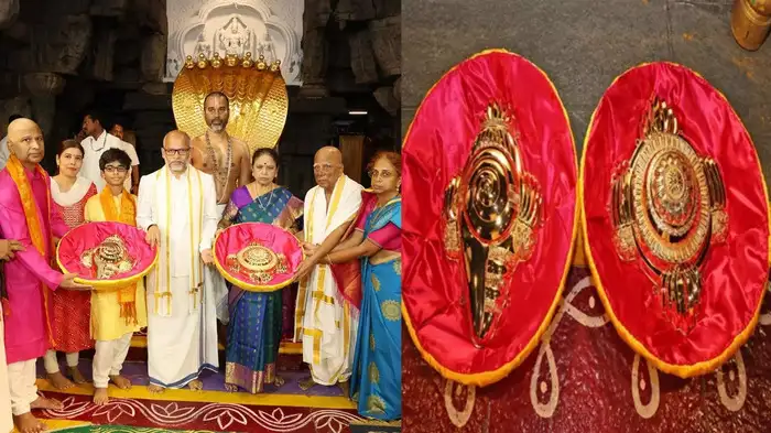a costly gift from a devotee in chennai to lord tirumala a conch and discus made of 25 kg of gold how many crores is that
