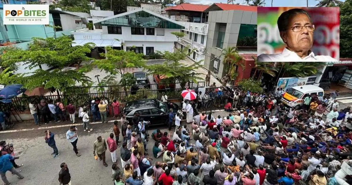 tension erupts in kerala after ed raid at pinarayi vijayan residence